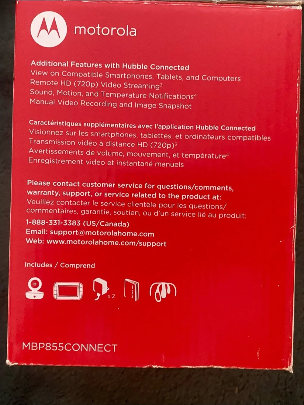 Motorola White and Gold Portable Digital Video Baby Monitor with Wi‑Fi
